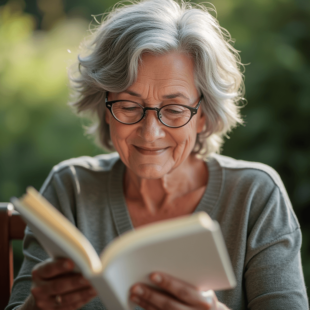 Person over 50 reading and doing brain exercises to improve memory naturally